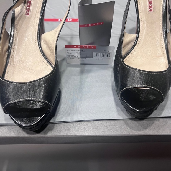 Prada Calzature Donna Platform Leather Sandals with wooden Heel US 8 - Picture 7 of 7